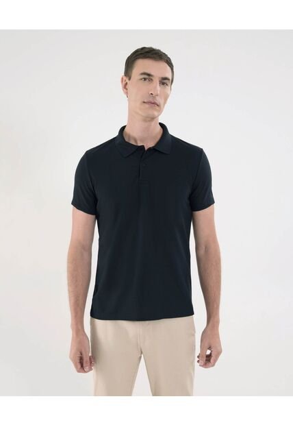 Polo Para Hombre Cuello Tejido Sin Bolsillo Color Negro Marca Ostu #60110740