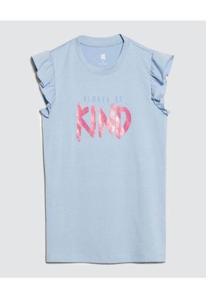 Pijama Para Niña M/C Capri Color Celeste Marca Ostu #90040072