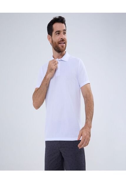 Polo Para Hombre Cuello Tejido Sin Bolsillo Color Blanco Marca Ostu #60110241