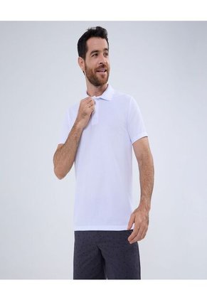 Polo Para Hombre Cuello Tejido Sin Bolsillo Color Blanco Marca Ostu #60110241