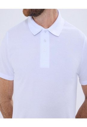 Polo Para Hombre Cuello Tejido Sin Bolsillo Color Blanco Marca Ostu #60110241