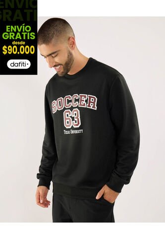 Buzo Para Hombre Cuello Redondo Color Negro Marca Ostu #60060557 Ostu