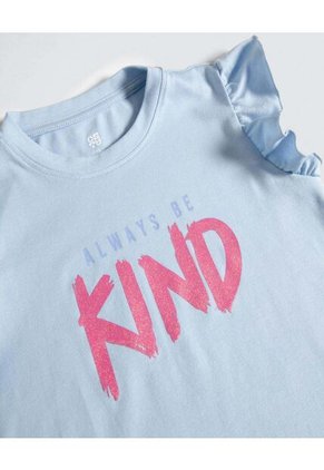 Pijama Para Niña M/C Capri Color Celeste Marca Ostu #90040072