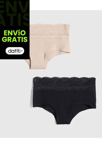 Panty Para Mujer Cachetero Color Negro Marca Ostu #40800095 Ostu