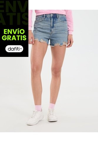 Short Para Mujer Mom Color Azul Marca Ostu #40190346 Ostu