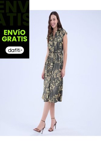 Vestido Para Mujer Manga Sisa Color Verde Marca Ostu #40170291 Ostu