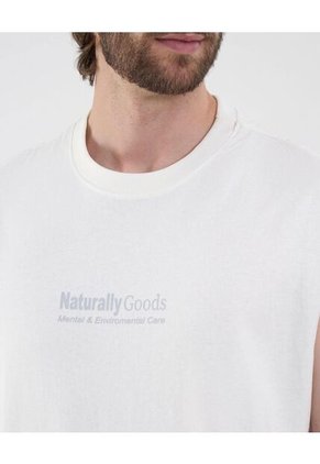 Camiseta Para Hombre Manga Sisa Cuello Redondo Color Crema Marca Ostu #60091648