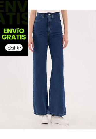 Jean Para Mujer Wide-Leg Color Azul Marca Ostu #40160594 Ostu