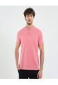 Camiseta Para Hombre Manga Corta Cuello Henley Color Coral Marca Ostu #60091669 de Ostu