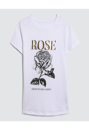 Camiseta Para Mujer Manga Corta Color Blanco Marca Ostu #40092103