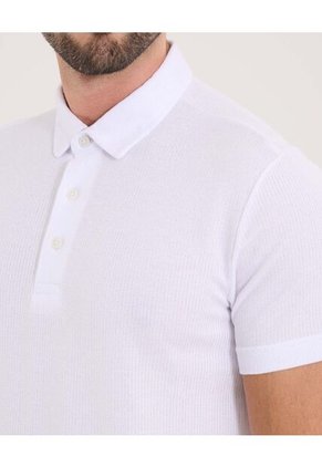 Polo Para Hombre Cuello Maquina Sin Bolsillo Color Blanco Marca Ostu #60110809
