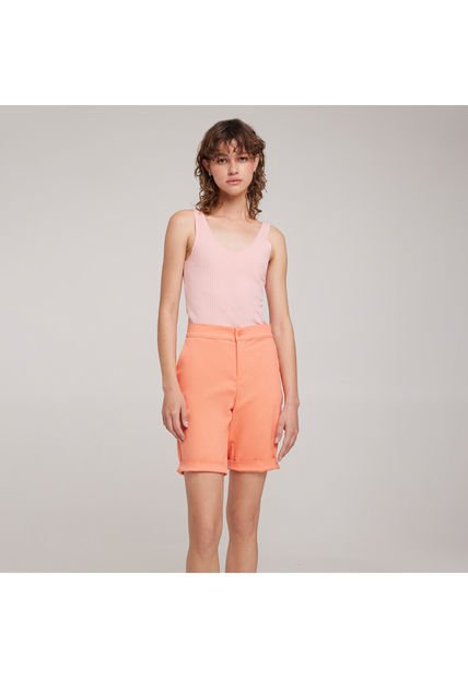 Bermuda Para Mujer  Color Mandarina Marca Ostu #40100048