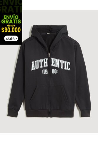 Buzo Infantil Niño Zipper Color Negro Marca Ostu #80060180 Ostu