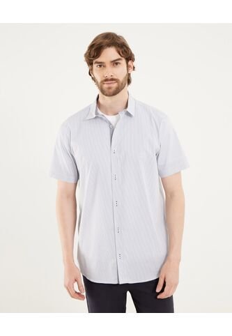 Camisa Para Hombre Manga Corta Sin Bolsillo Cuello Casual M Color Azul Marca Ostu #60010869 Ostu