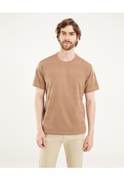 Camiseta Para Hombre Manga Corta Cuello Redondo Color Café Marca Ostu #60091866