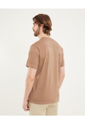 Camiseta Para Hombre Manga Corta Cuello Redondo Color Café Marca Ostu #60091866