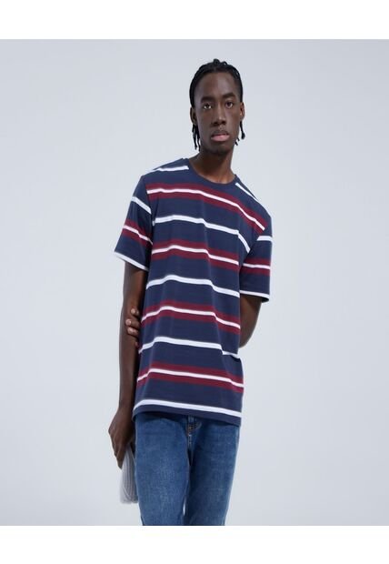 Camiseta Para Hombre Manga Corta Color Azul  Marca Ostu #60090933