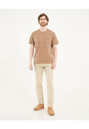 Camiseta Para Hombre Manga Corta Cuello Redondo Color Café Marca Ostu #60091866