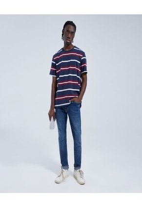 Camiseta Para Hombre Manga Corta Color Azul Marca Ostu #60090933