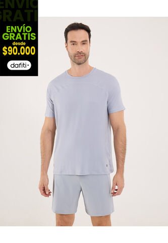 Camiseta Para Hombre Manga Corta Cuello Redondo Color Gris Marca Ostu #60091729 Ostu