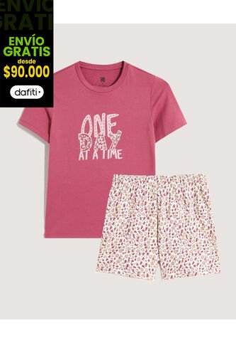 Pijama Infantil Niña M/C P/C Color Rosa Marca Ostu #90040081 Ostu