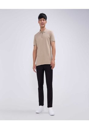 Polo Para Hombre Cuello Tejido Sin Bolsillo Color Café Claro Marca Ostu #60110698