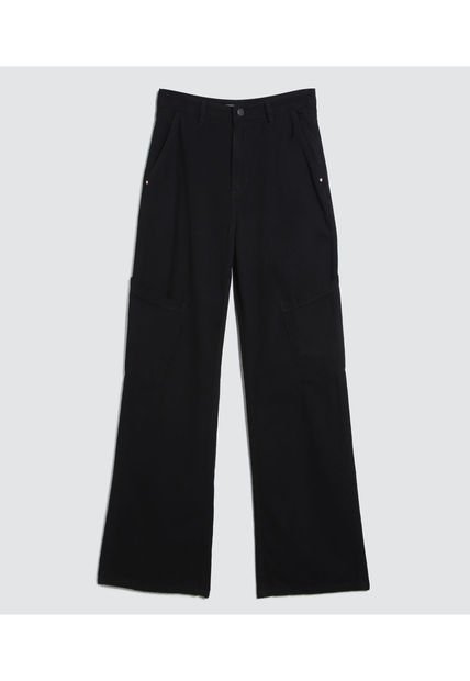 Jean Para Mujer Wide Leg Cargo Color Negro Marca Ostu #40160405