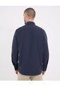 Camisa  Para Hombre Manga Larga Con Bolsillo Cuello Casual M Color Azul Marca Ostu #60010899 de Ostu