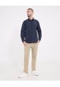 Camisa  Para Hombre Manga Larga Con Bolsillo Cuello Casual M Color Azul Marca Ostu #60010899 de Ostu