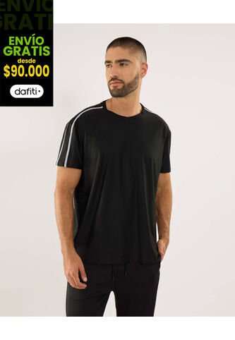 Camiseta Para Hombre Manga Corta Cuello Redondo Color Negro Marca Ostu #60091800 Ostu