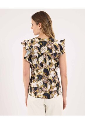 Blusa Para Mujer Manga Sisa Color Negro Marca Ostu #40120489