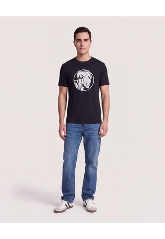 Camiseta Iron Man Circle  Para Hombre Negro Ostu Ostu