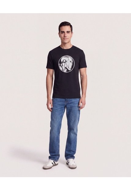 Camiseta Iron Man Circle  Para Hombre Negro Ostu