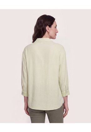 Blusa Fluid Manga 3/4  Para Mujer Verde Ostu