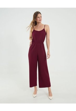 Enterizo Para Mujer Manga Sisa Color Vino Marca Ostu #40320131