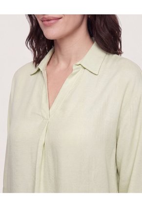 Blusa Fluid Manga 3/4  Para Mujer Verde Ostu