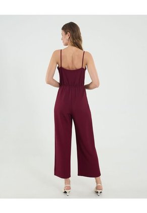 Enterizo Para Mujer Manga Sisa Color Vino Marca Ostu #40320131