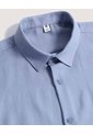 Camisa  Para Hombre Manga Corta Sin Bolsillo Cuello C Color Azul Marca Ostu #60010906 de Ostu