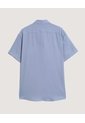 Camisa  Para Hombre Manga Corta Sin Bolsillo Cuello C Color Azul Marca Ostu #60010906 de Ostu