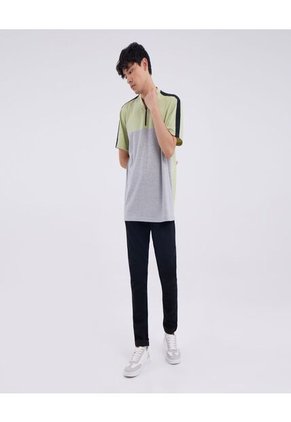 Polo Para Hombre Cuello Mao Sin Bolsillo Color Verde  Marca Ostu #60110527