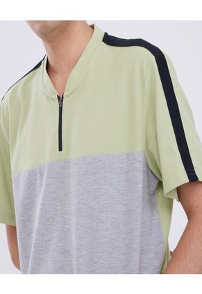 Polo Para Hombre Cuello Mao Sin Bolsillo Color Verde  Marca Ostu #60110527