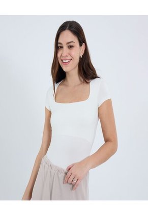 Body Para Mujer Manga Corta Color Crema Marca Ostu #40200177