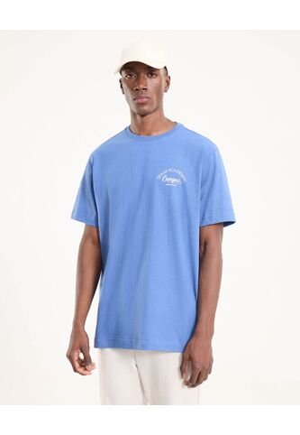 Camiseta Para Hombre Manga Corta Cuello Redondo Color Azul Marca Ostu #60091698 Ostu