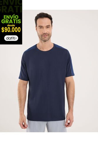 Camiseta Para Hombre Manga Corta Cuello Redondo Color Azul Marca Ostu #60091807 Ostu