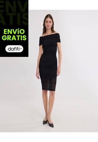 Vestido Para Mujer M/C Corto Color Negro Marca Ostu #40170318 Ostu