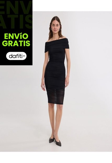 Vestido Para Mujer M/C Corto Color Negro Marca Ostu #40170318