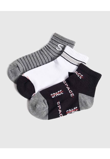 Medias Infantil Niño Tobillera Color Negro Marca Ostu #80980150