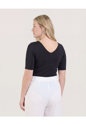 Body  Para Mujer Manga 3/4 Color Negro Marca Ostu #40200216