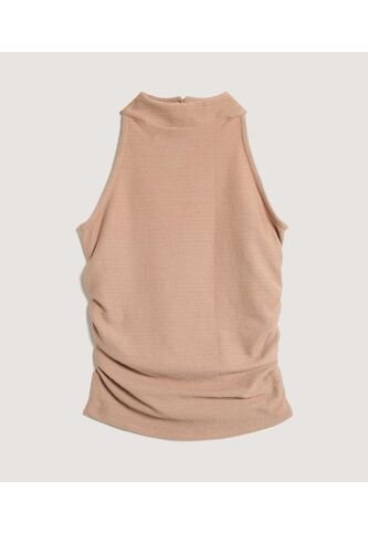 Camiseta Para Mujer Manga Sisa Cuello Alto Color Camel Marca Ostu #40092619 Ostu