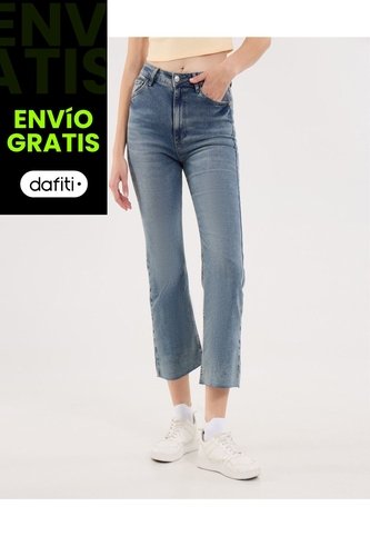 Jean Para Mujer Crop Flare Color Azul Marca Ostu #40160572 Ostu